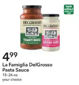 Publix La Famiglia DelGrosso Pasta Sauce offer