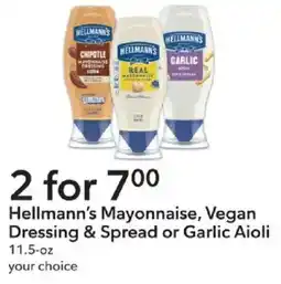 Publix Hellmann's Mayonnaise, Vegan Dressing & Spread or Garlic Aioli offer