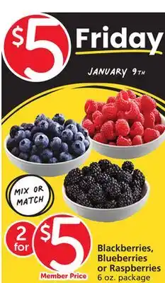 Albertsons Blackberries, Blueberries or Raspberries offer