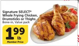 Albertsons Signature SELECT Whole Frying Chicken, Drumsticks or Thighs offer