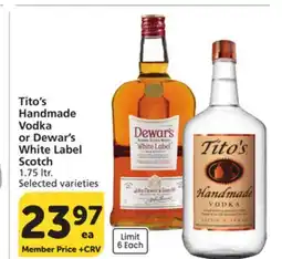 Albertsons Tito's Handmade Vodka or Dewar's White Label Scotch offer