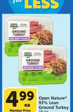 Albertsons Open Nature 93% Lean Ground Turkey offer
