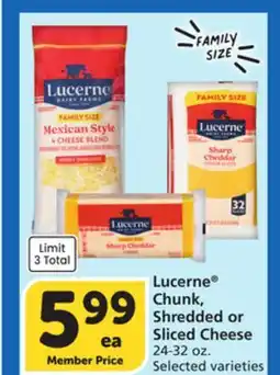 Albertsons Lucerne Chunk, Shredded or Sliced Cheese offer