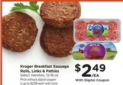 Ralphs Kroger Breakfast Sausage Rolls, Links & Patties offer
