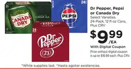 Ralphs Dr Pepper, Pepsi or Canada Dry offer