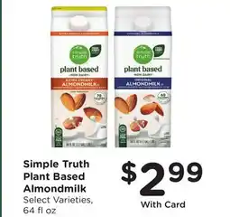 Ralphs Simple Truth Plant Based Almondmilk offer