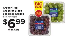 Ralphs Kroger Red, Green or Black Seedless Grapes offer