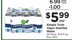 Ralphs Simple Truth Vapor Distilled Water offer