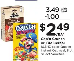 Ralphs Cap'n Crunch or Life Cereal offer