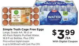 Ralphs Simple Truth Cage Free Eggs offer