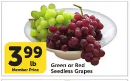 Vons Green or Red Seedless Grapes offer