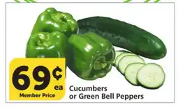 Vons Cucumbers or Green Bell Peppers offer