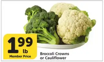Vons Broccoli Crowns or Cauliflower offer