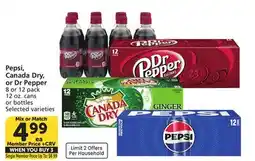 Vons Pepsi, Canada Dry, or Dr Pepper offer