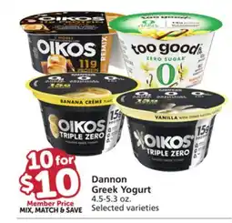 Vons Dannon Greek Yogurt offer