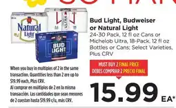 Food 4 Less Bud Light, Budweiser or Natural Light offer