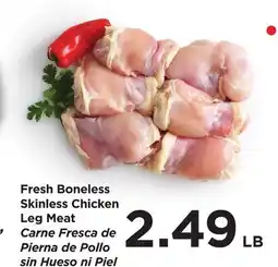Food 4 Less Fresh Boneless Skinless Chicken Leg Meat offer
