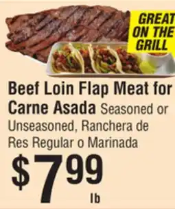 Smart & Final Beef Loin Flap Meat for Carne Asada offer