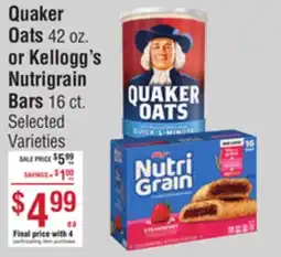 Smart & Final Quaker Oats or Kellogg's Nutrigrain Bars offer