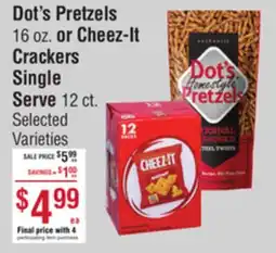 Smart & Final Dot's Pretzels or Cheez-It Crackers Single Serve offer