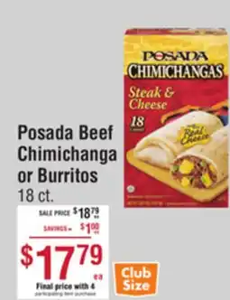 Smart & Final Posada Beef Chimichanga or Burritos offer