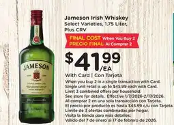 Ralphs Jameson Irish Whiskey offer