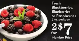 Pavilions Fresh Blackberries, Blueberries or Raspberries offer