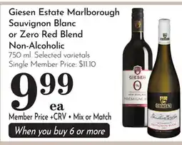 Pavilions Giesen Estate Marlborough Sauvignon Blanc or Zero Red Blend Non-Alcoholic offer