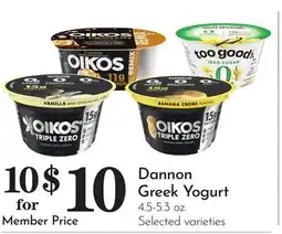 Pavilions Dannon Greek Yogurt offer