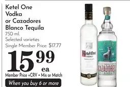 Pavilions Ketel One Vodka or Cazadores Blanco Tequila offer