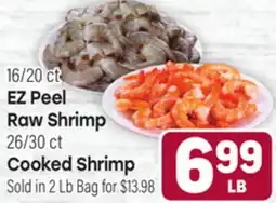 Tony’s Fresh Market 16/20ct EZ Peel Raw Shrimp, 26/30 ct Cooked Shrimp offer