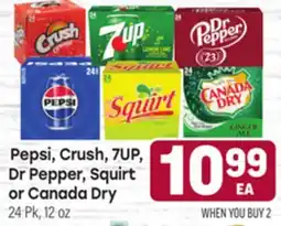 Tony’s Fresh Market Pepsi, Crush, 7UP, Dr Pepper, Squirt or Canada Dry offer