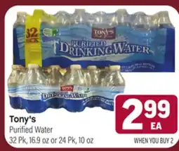 Tony’s Fresh Market Tony's Purified Water offer