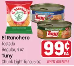 Tony’s Fresh Market El Ranchero Tostada Regular, 4 oz Tuny Chunk Light Tuna, 5 oz offer