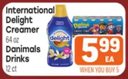 Tony’s Fresh Market International Delight Creamer 64oz Danimals Drinks 12ct offer