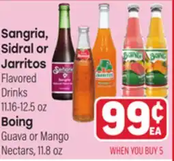 Tony’s Fresh Market Sangria, Sidral or Jarritos Flavored Drinks 11.16-12.5 oz Boing Guava or Mango Nectars, 11.8 oz offer