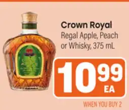 Tony’s Fresh Market Crown Royal Regal Apple, Peach or Whisky offer
