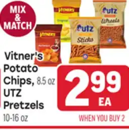 Tony’s Fresh Market Vitner's Potato Chips, 8.5oz., UTZ Pretzels 10-16oz offer
