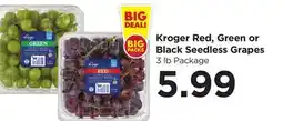 Food 4 Less Kroger Red, Green or Black Seedless Grapes offer