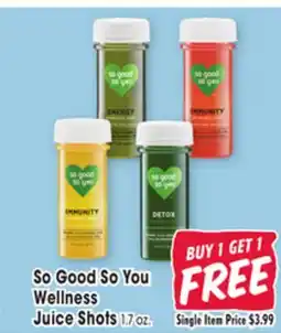 Jewel-Osco So Good So You Wellness Juice Shots offer