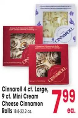 Jewel-Osco Cinnaroll 4 ct. Large, 9 ct. Mini Cream Cheese Cinnamon Rolls 18.8-22.2 oz offer