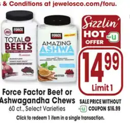 Jewel-Osco Force Factor Beet or Ashwagandha Chews offer