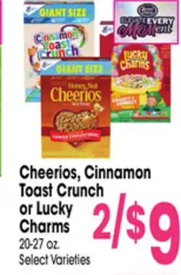 Jewel-Osco Cheerios, Cinnamon Toast Crunch or Lucky Charms offer