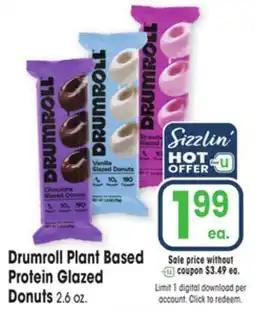 Jewel-Osco Drumroll Plant Based Protein Glazed Donuts offer