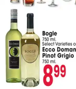 Jewel-Osco Bogle 750 ml. Select Varieties or Ecco Doman Pinot Grigio 750 ml offer