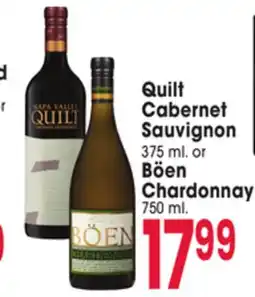 Jewel-Osco Quilt Cabernet Sauvignon 375 ml. or Böen Chardonnay 750 ml offer