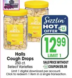 Jewel-Osco Halls Cough Drops offer