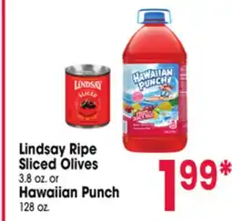 Jewel-Osco Lindsay Ripe Sliced Olives 3.8 oz. or Hawaiian Punch 128 oz offer