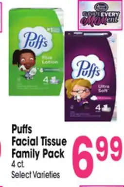 Jewel-Osco Puffs Facial Tissue Family Pack offer