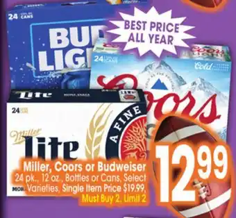 Jewel-Osco Miller, Coors or Budweiser offer
